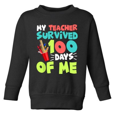 Funny School Gift 100 Days Of School Toddler Sweatshirt