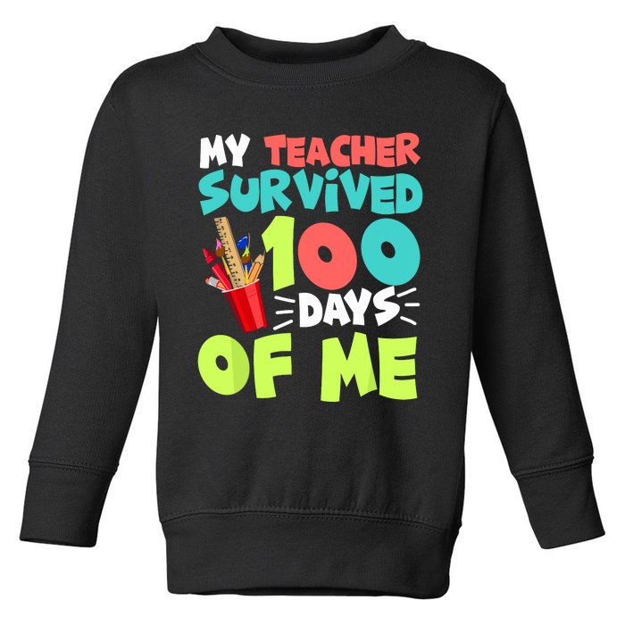 Funny School Gift 100 Days Of School Toddler Sweatshirt