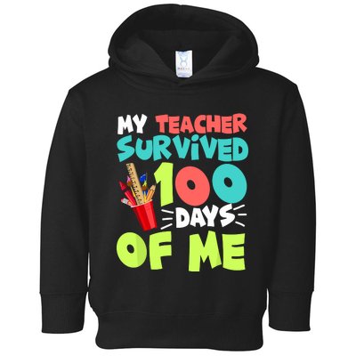 Funny School Gift 100 Days Of School Toddler Hoodie