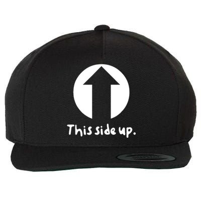 Funny Silly Goofy This Side Up Party Celebration Wool Snapback Cap