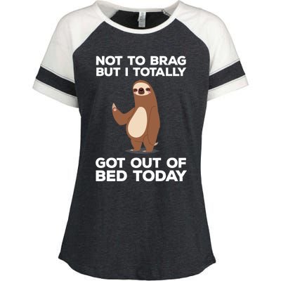 Funny Sloth - Got Out Of Bed Today Enza Ladies Jersey Colorblock Tee