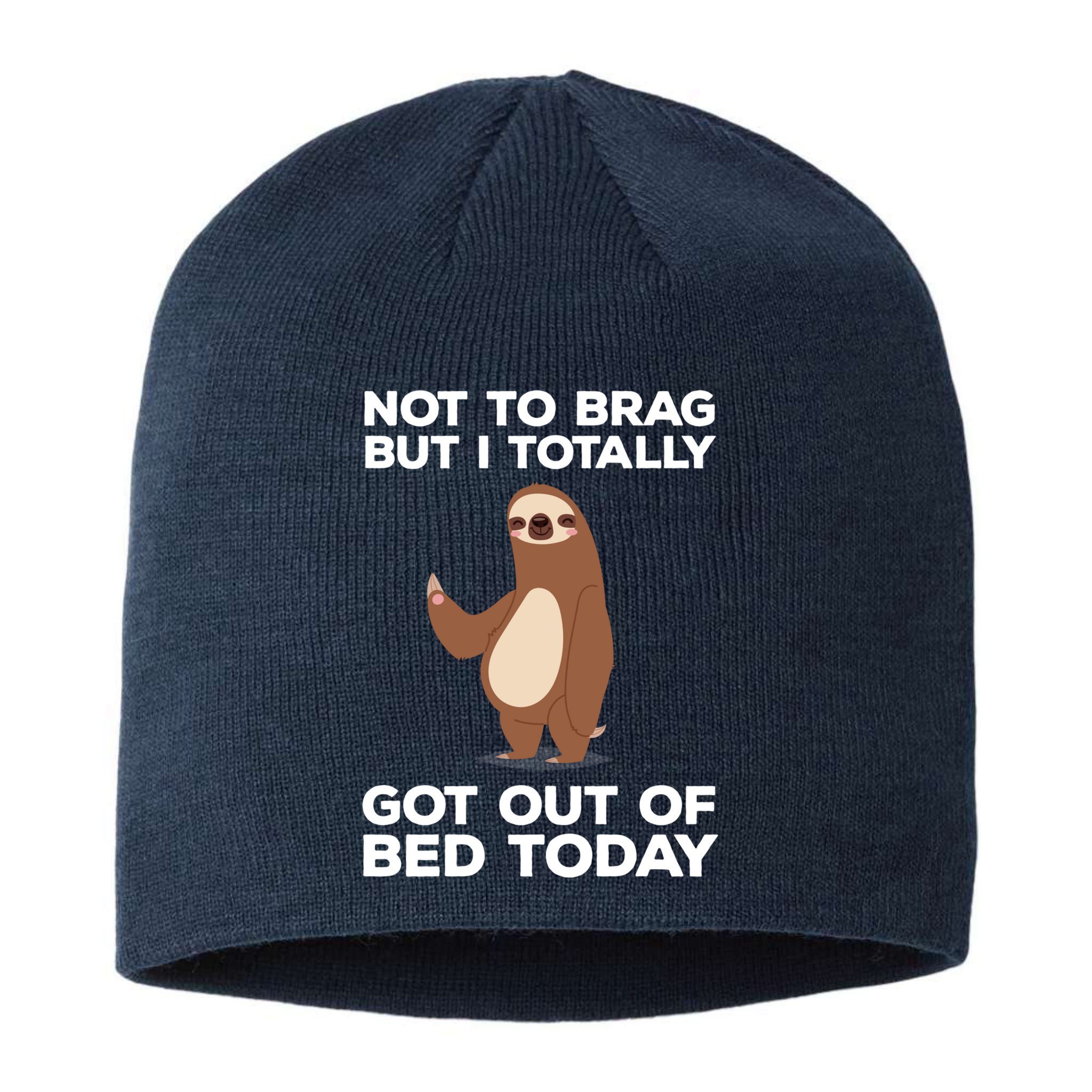 Funny Sloth - Got Out Of Bed Today Sustainable Beanie