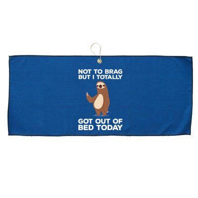 Funny Sloth - Got Out Of Bed Today Large Microfiber Waffle Golf Towel