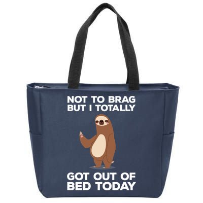 Funny Sloth - Got Out Of Bed Today Zip Tote Bag