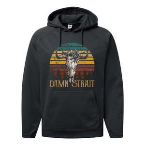 Fucking S.T.R.A.I.T Guitar Music Country Bullskull Cowboy Performance Fleece Hoodie