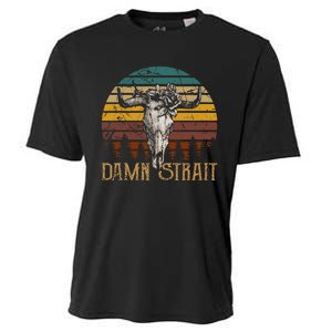 Fucking S.T.R.A.I.T Guitar Music Country Bullskull Cowboy Cooling Performance Crew T-Shirt