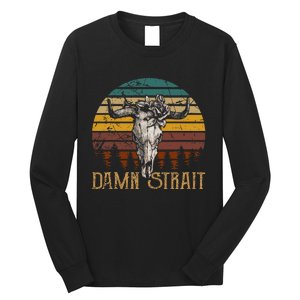 Fucking S.T.R.A.I.T Guitar Music Country Bullskull Cowboy Long Sleeve Shirt