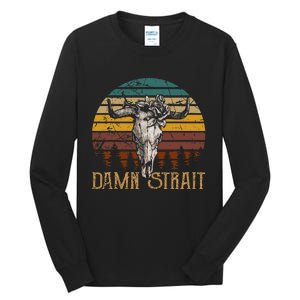 Fucking S.T.R.A.I.T Guitar Music Country Bullskull Cowboy Tall Long Sleeve T-Shirt