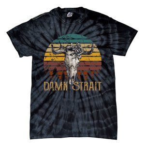 Fucking S.T.R.A.I.T Guitar Music Country Bullskull Cowboy Tie-Dye T-Shirt