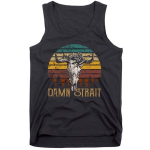 Fucking S.T.R.A.I.T Guitar Music Country Bullskull Cowboy Tank Top