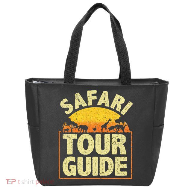 Funny Safari Guide Zoo Safari Zip Tote Bag