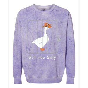 Funny Silly Goose Lover Mugshot Meme Got Too Silly Colorblast Crewneck Sweatshirt