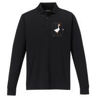 Funny Silly Goose Lover Mugshot Meme Got Too Silly Performance Long Sleeve Polo