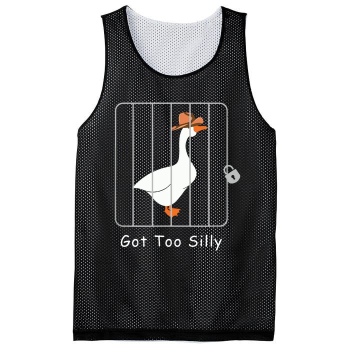 Funny Silly Goose Lover Mugshot Meme Got Too Silly Mesh Reversible Basketball Jersey Tank