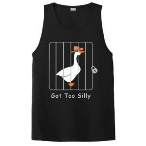 Funny Silly Goose Lover Mugshot Meme Got Too Silly PosiCharge Competitor Tank