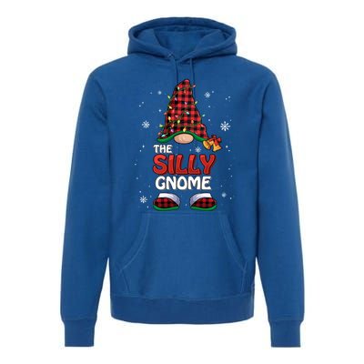 Funny Silly Gnome Buffalo Plaid Matching Family Christmas Gift Premium Hoodie