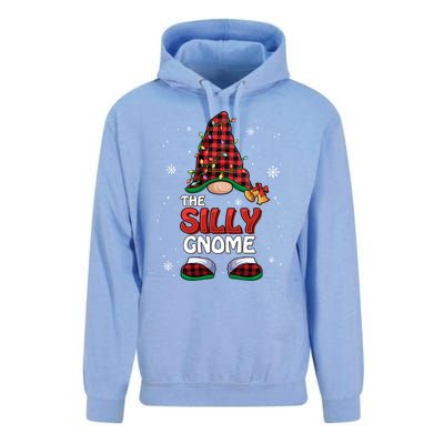 Funny Silly Gnome Buffalo Plaid Matching Family Christmas Gift Unisex Surf Hoodie