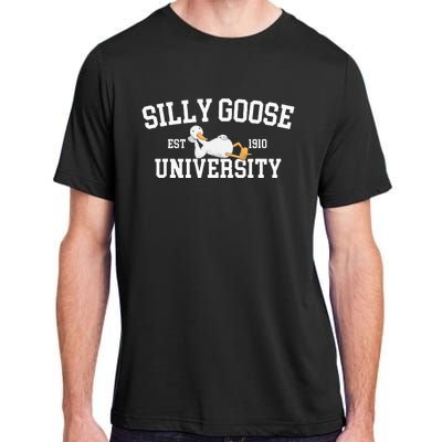 Funny Silly Goose Duck University Meme School Adult ChromaSoft Performance T-Shirt