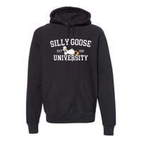 Funny Silly Goose Duck University Meme School Premium Hoodie