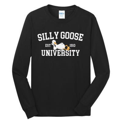 Funny Silly Goose Duck University Meme School Tall Long Sleeve T-Shirt