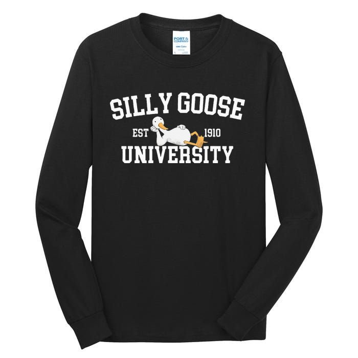 Funny Silly Goose Duck University Meme School Tall Long Sleeve T-Shirt