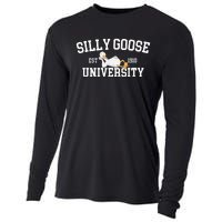 Funny Silly Goose Duck University Meme School Cooling Performance Long Sleeve Crew