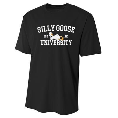 Funny Silly Goose Duck University Meme School Performance Sprint T-Shirt