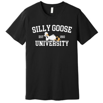 Funny Silly Goose Duck University Meme School Premium T-Shirt