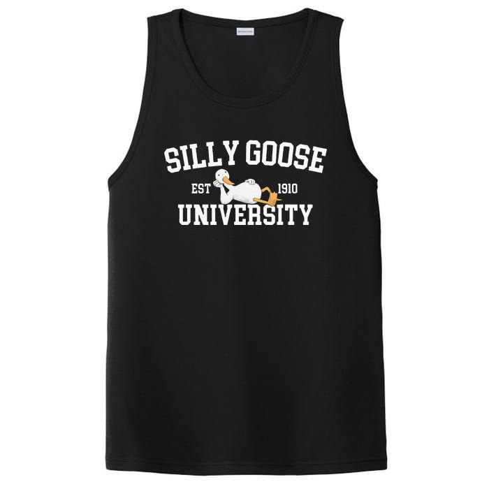 Funny Silly Goose Duck University Meme School PosiCharge Competitor Tank