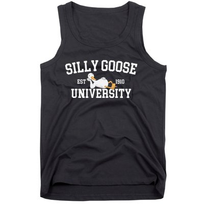 Funny Silly Goose Duck University Meme School Tank Top