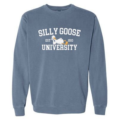 Funny Silly Goose Duck University Meme School Garment-Dyed Sweatshirt