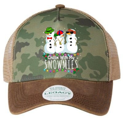 Funny Snowman Gift Christmas Chillin With My Snowmies Legacy Tie Dye Trucker Hat