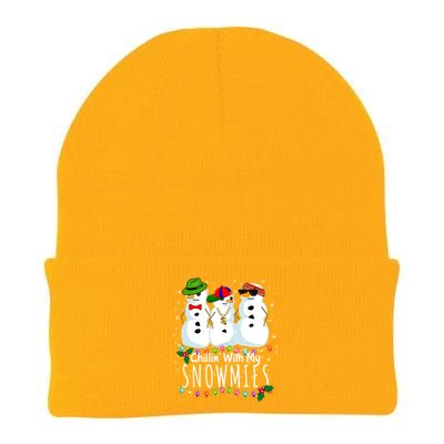 Funny Snowman Gift Christmas Chillin With My Snowmies Knit Cap Winter Beanie