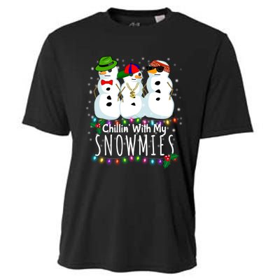 Funny Snowman Gift Christmas Chillin With My Snowmies Cooling Performance Crew T-Shirt