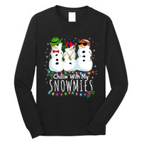 Funny Snowman Gift Christmas Chillin With My Snowmies Long Sleeve Shirt