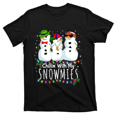 Funny Snowman Gift Christmas Chillin With My Snowmies T-Shirt