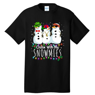 Funny Snowman Gift Christmas Chillin With My Snowmies Tall T-Shirt