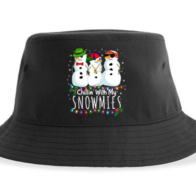 Funny Snowman Gift Christmas Chillin With My Snowmies Sustainable Bucket Hat