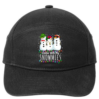 Funny Snowman Gift Christmas Chillin With My Snowmies 7-Panel Snapback Hat