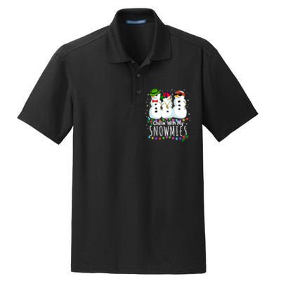 Funny Snowman Gift Christmas Chillin With My Snowmies Dry Zone Grid Polo