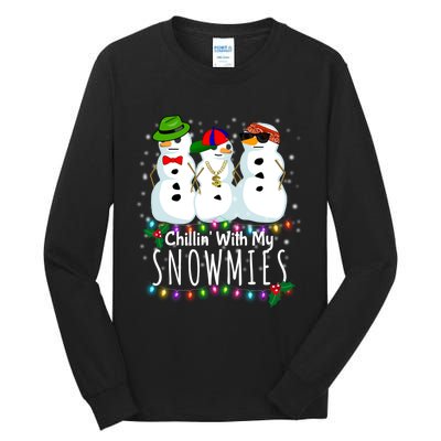 Funny Snowman Gift Christmas Chillin With My Snowmies Tall Long Sleeve T-Shirt