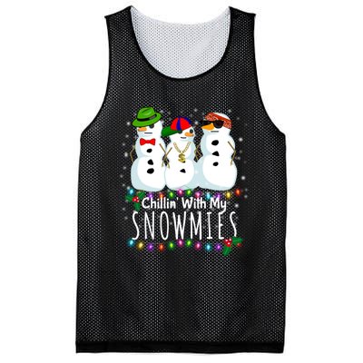 Funny Snowman Gift Christmas Chillin With My Snowmies Mesh Reversible Basketball Jersey Tank