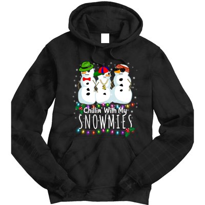 Funny Snowman Gift Christmas Chillin With My Snowmies Tie Dye Hoodie