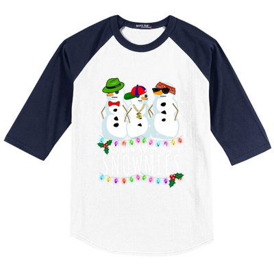 Funny Snowman Gift Christmas Chillin With My Snowmies Baseball Sleeve Shirt