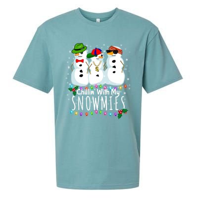 Funny Snowman Gift Christmas Chillin With My Snowmies Sueded Cloud Jersey T-Shirt