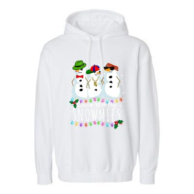 Funny Snowman Gift Christmas Chillin With My Snowmies Garment-Dyed Fleece Hoodie