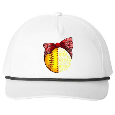 Funny Softball Gift Mom  Pitcher Catcher Lovers Snapback Five-Panel Rope Hat