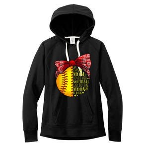 Funny Softball Gift Mom  Pitcher Catcher Lovers Women's Fleece Hoodie