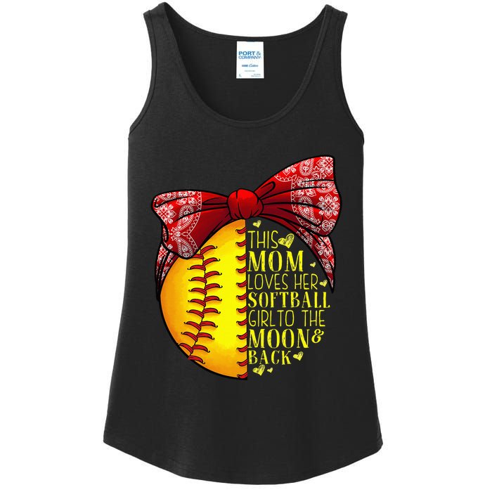 Funny Softball Gift Mom  Pitcher Catcher Lovers Ladies Essential Tank