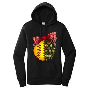 Funny Softball Gift Mom  Pitcher Catcher Lovers Women's Pullover Hoodie